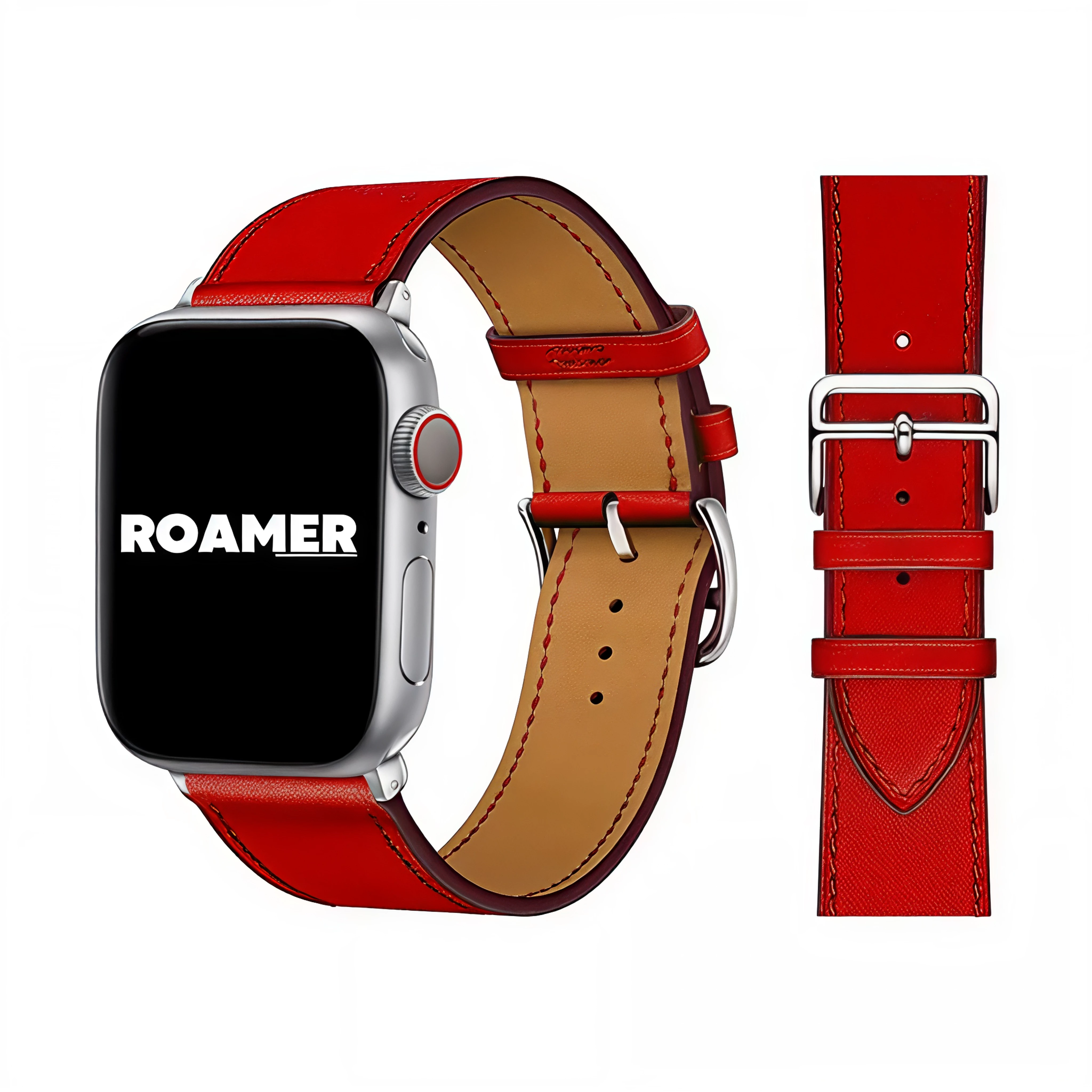 Leather Classic Buckle | Red